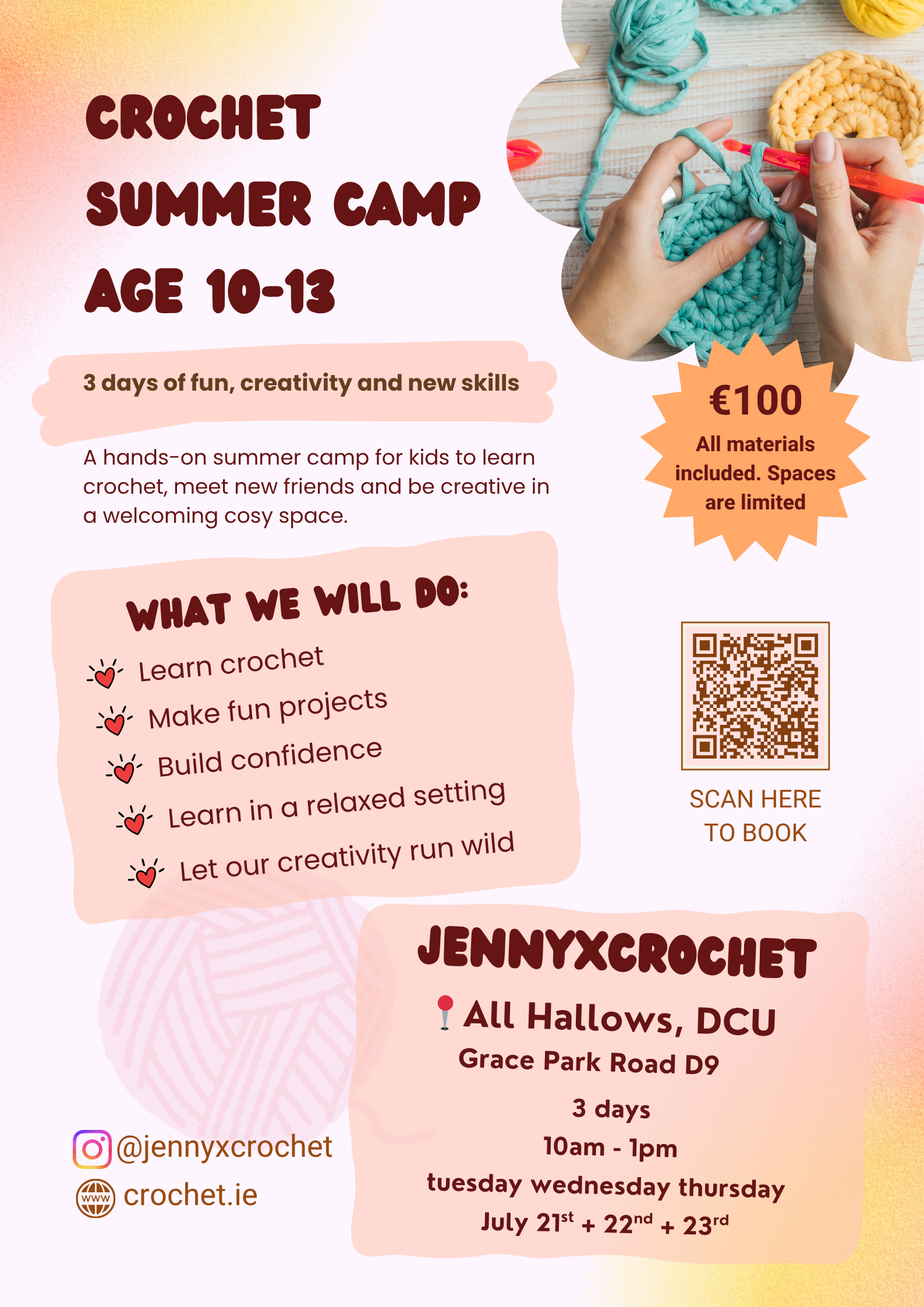 3-Day Kids Crochet Camp (July 2026)